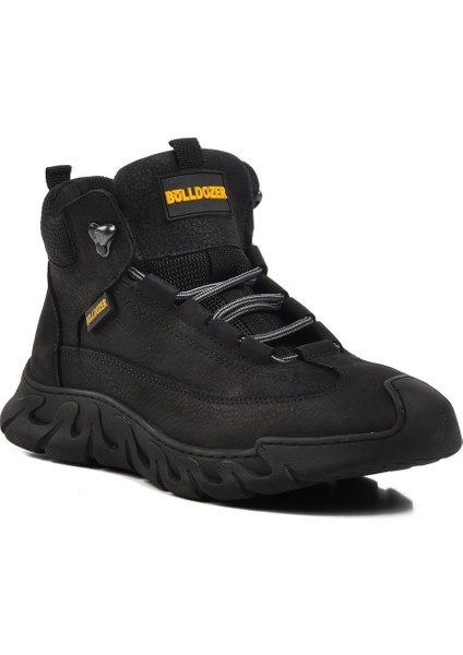 Siyah Nubuk Deri Sneaker Erkek Bot