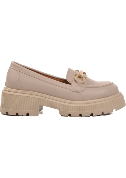 Bej Cilt Kadın Günlük Loafer Ayakkabı