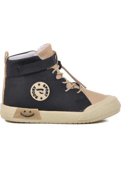 Lacivert Bej Çocuk Hi Sneaker Ayakkabı