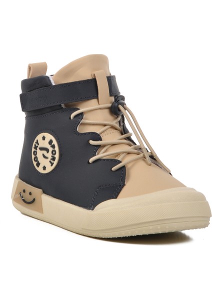 Lacivert Bej Çocuk Hi Sneaker Ayakkabı