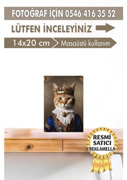 No:42 Kişiye Özel Tasarım Evcil Hayvan Tablosu Patili Hediyelik Kraliyet Kıyafetli Portresi