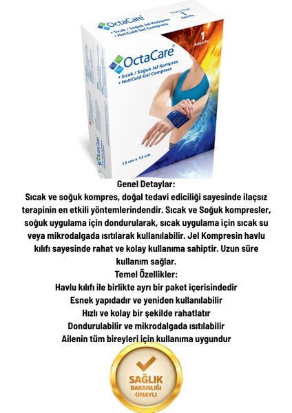 Termojel Sıcak / Soğuk Kompres 13 cm x 28 cm Kılıflı modelleri