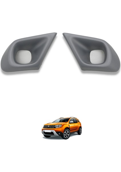Dacia Duster Sis Far Çerçevesi - Gri (2 Parça) | (2018-2024)