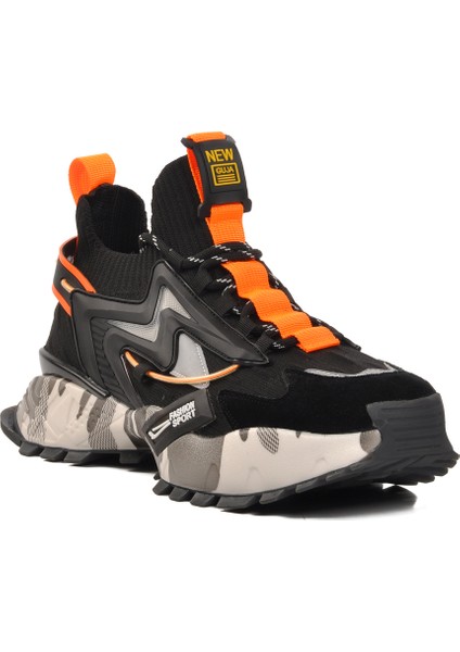 Siyah Polyester Karışımlı Erkek Spor Ayakkabı modelleri