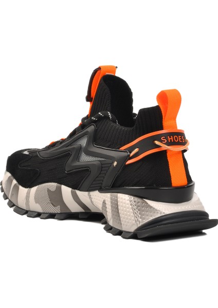 Siyah Polyester Karışımlı Erkek Spor Ayakkabı fırsatları