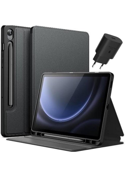 Galaxy Tab S9 Fe Plus Wifi 12 GB Ram 256 GB Tablet Gri Kalem Kılıf Şarj Başlık -Gri