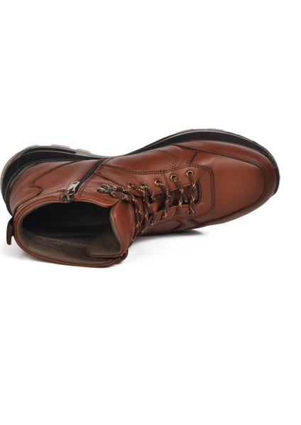 Taba Deri Ortopedik Sneaker Erkek Bot