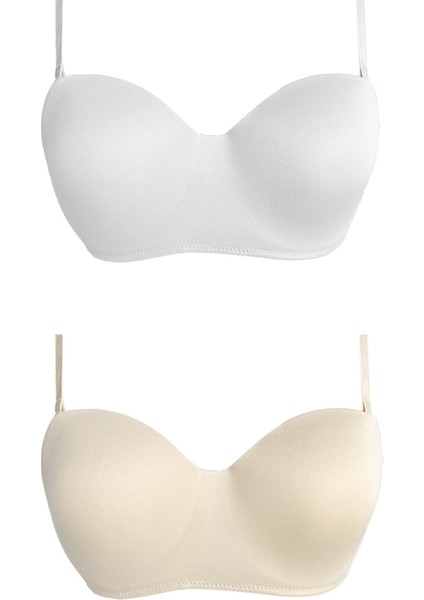 Balenli Toparlayıcı Dolgusuz Straplez Sütyen 2'li Paket-3 indirimleri