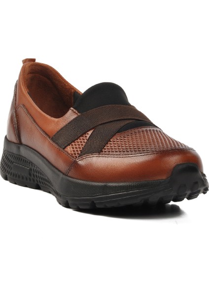 Taba Deri Kadın Düz Rahat Günlük Ayakkabı modelleri