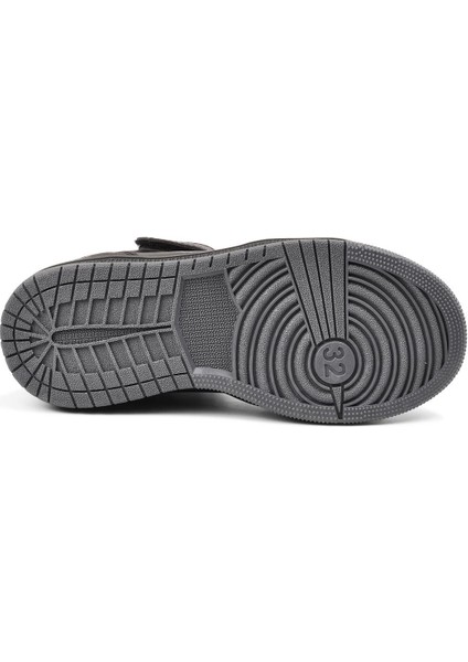 Siyah Çocuk Uzun Boğazlı Hi Sneaker Spor Ayakkabı