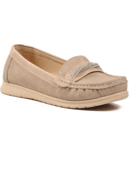Bej Kadın Düz Rahat Günlük Ayakkabı modelleri