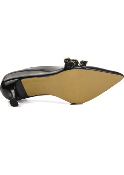 Siyah Rugan Kadın Topuklu Stiletto Ayakkabı indirimleri