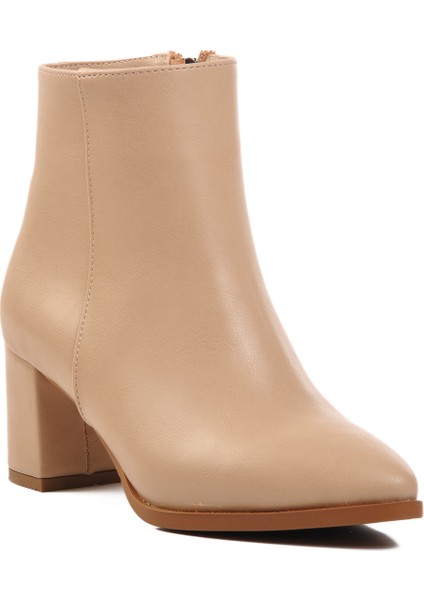 Bej Cilt Kadın Topuklu Bot modelleri