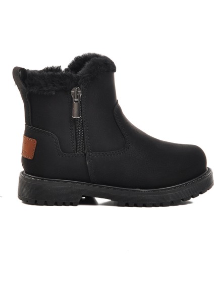 Siyah Nubuk Içi Kürklü Kız Çocuk Bot