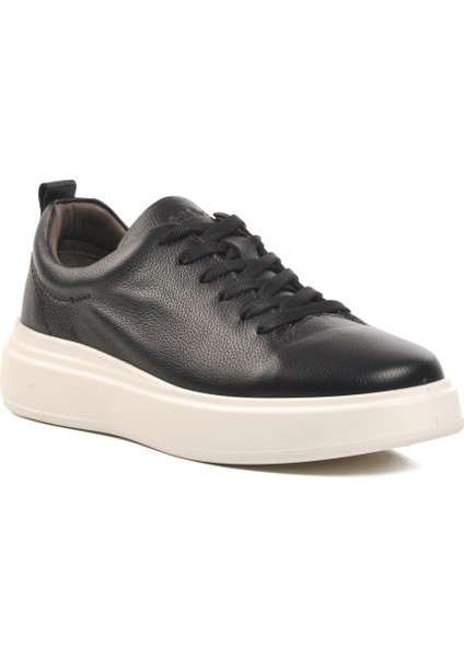 Siyah Ortopedik Deri Erkek Sneaker Ayakkabı modelleri