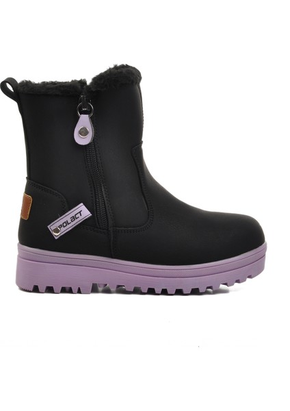 Siyah Lila Içi Kürklü Kız Çocuk Bot