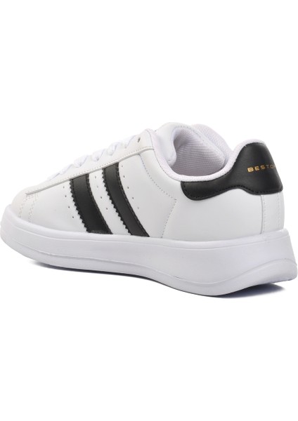 Beyaz Siyah Unisex Spor Ayakkabı