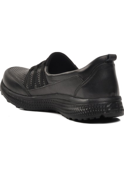 Siyah Deri Kadın Düz Rahat Günlük Ayakkabı fırsatları