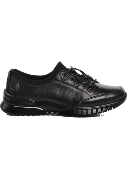 Siyah Kadın Hakiki Deri Günlük Ayakkabı