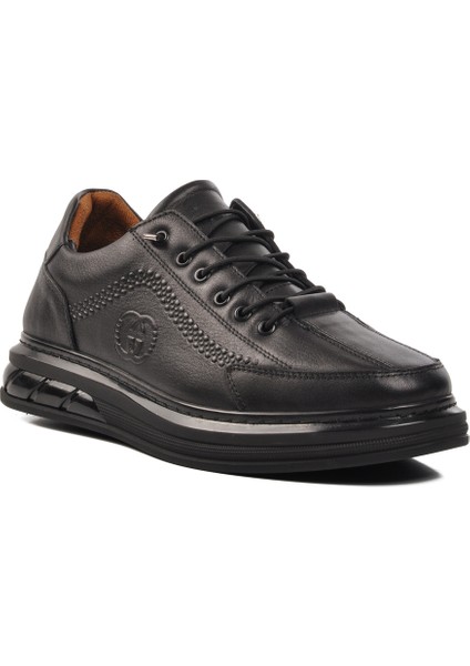 Siyah Hakiki Deri Erkek Casual Ayakkabı modelleri