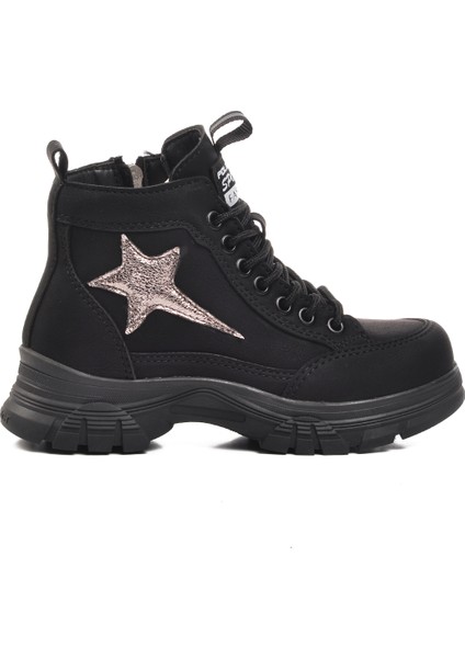 Siyah Zümrüt Içi Polarlı Kız Çocuk Bot