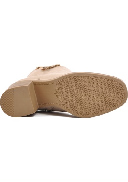 Bej Cilt Kadın Topuklu Bot indirimleri