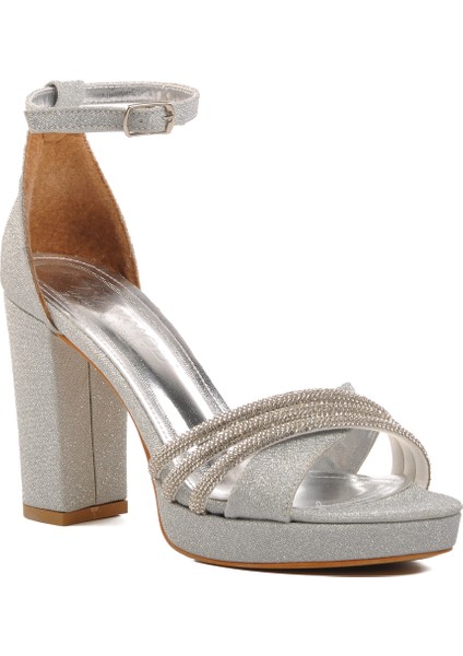 Gümüş Gri Kadın Abiye Ayakkabı modelleri