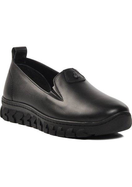 Siyah Kadın Deri Düz Rahat Günlük Ayakkabı modelleri