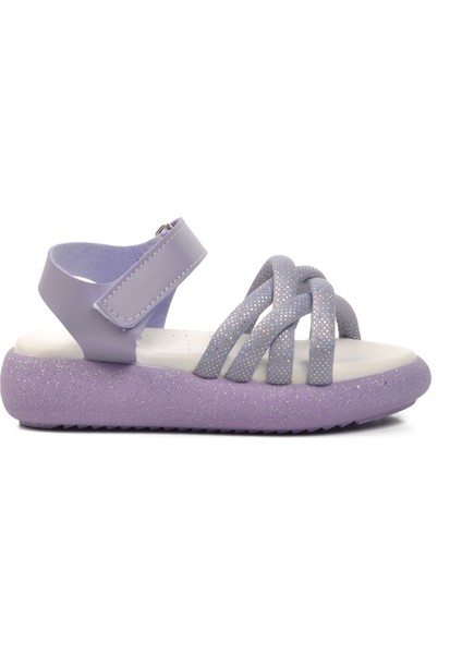 Lila Çocuk Düz Sandalet