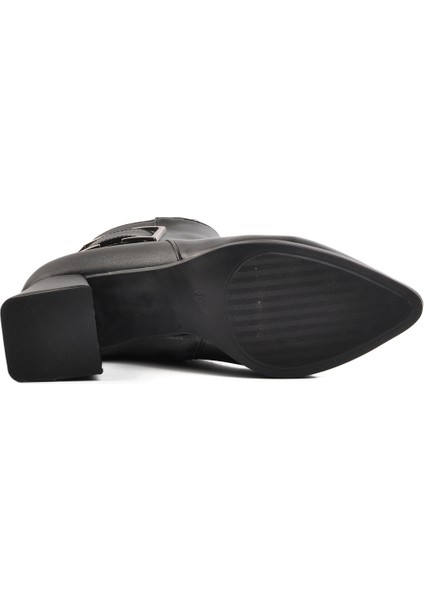 Siyah Cilt Kadın Topuklu Bot indirimleri