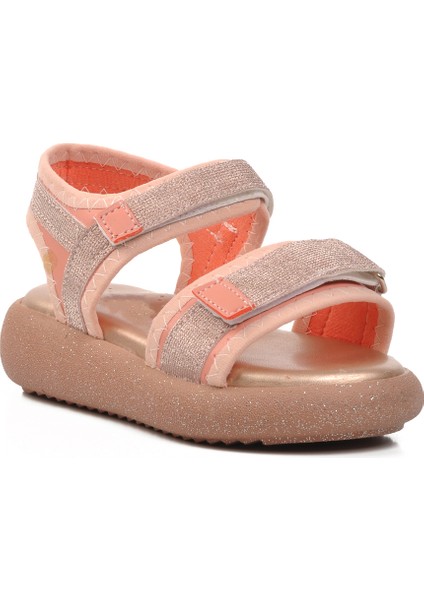 Pudra Simli Kız Çocuk Düz Sandalet modelleri