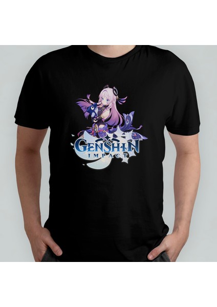 Genshin Impact Citlali Unisex %100 Pamuklu Bisiklet Yaka T-Shirt