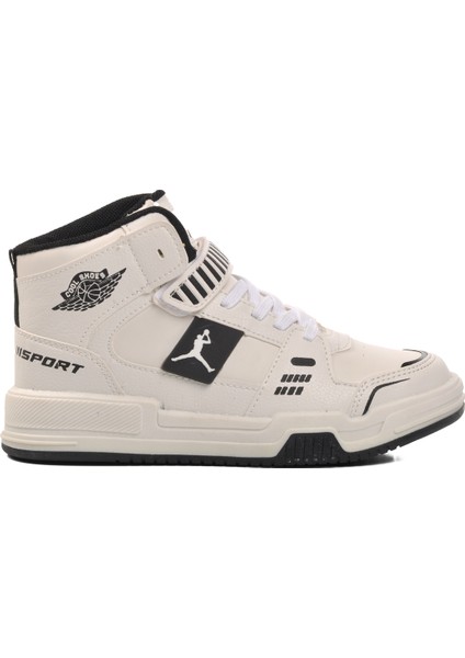 Beyaz Çocuk Uzun Boğazlı Hi Sneaker Spor Ayakkabı