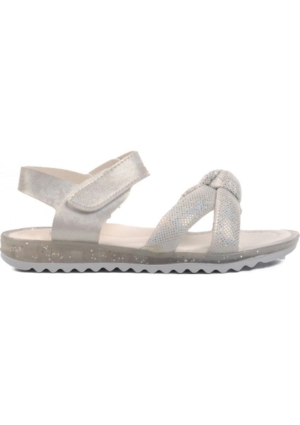 Beyaz Simli Kız Çocuk Düz Sandalet