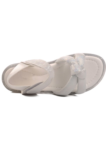 Beyaz Simli Kız Çocuk Düz Sandalet fırsatları