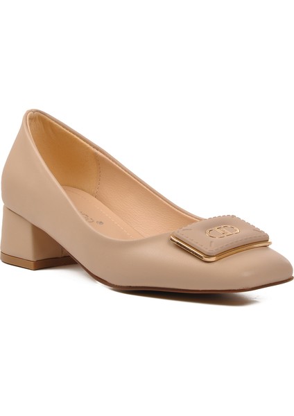 Bej Cilt Kadın Topuklu Ayakkabı modelleri