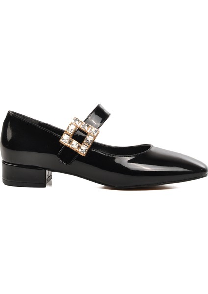 Siyah Rugan Kadın Topuklu Ayakkabı