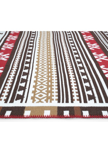 Lovely Renkli Kilim Halı Çift Taraflı Dokuma Makinede Yıkanabilir Etnik Banyo Balkon Mutfak Kilimi