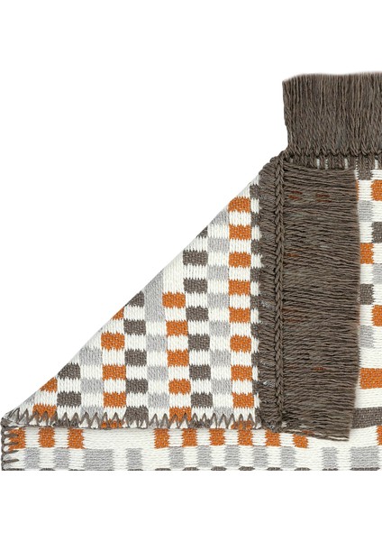 Lovely Turuncu Kilim Halı Çift Taraflı Makinede Yıkanabilir Yazlık Modern Banyo Mutfak Balkon Kilimi