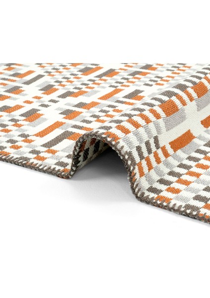Lovely Turuncu Kilim Halı Çift Taraflı Makinede Yıkanabilir Yazlık Modern Banyo Mutfak Balkon Kilimi