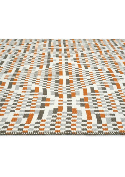 Lovely Turuncu Kilim Halı Çift Taraflı Makinede Yıkanabilir Yazlık Modern Banyo Mutfak Balkon Kilimi