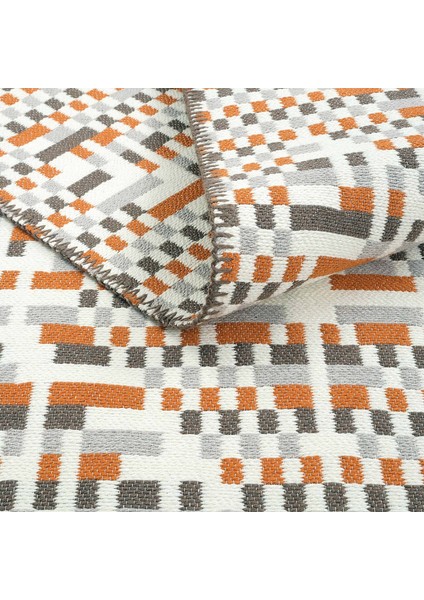 Lovely Turuncu Kilim Halı Çift Taraflı Makinede Yıkanabilir Yazlık Modern Banyo Mutfak Balkon Kilimi