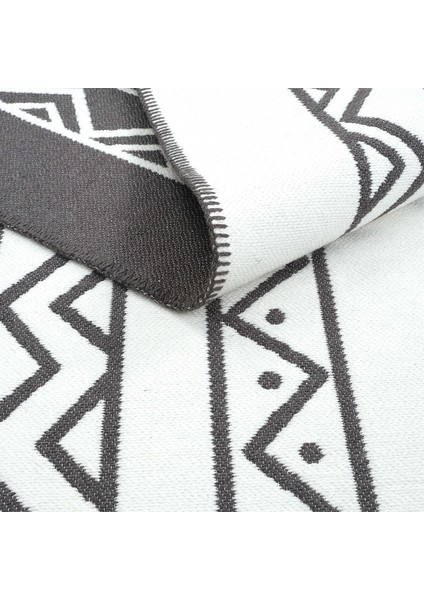 Lovely Beyaz Gri Kilim Halı Çift Taraflı Makinede Yıkanabilir Yazlık Kilim Mutfak Balkon Banyo Kilim