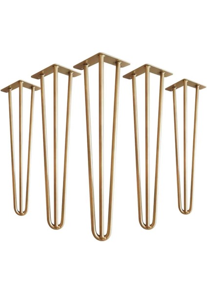 Masa Mobilya Ayakları Için Metal Altın Gold Firkete Takımı 80 cm