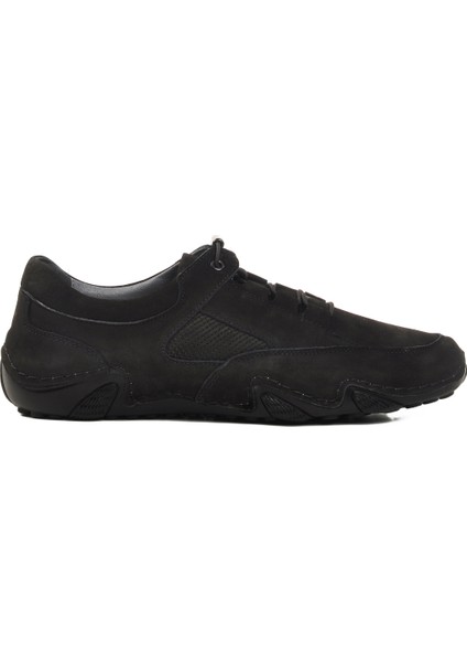 Siyah Nubuk Deri Erkek Casual Ayakkabı