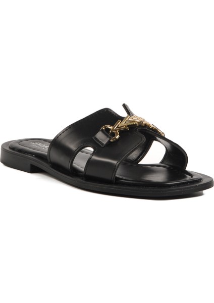 Siyah Hafif Ince Taban Kadın Terlik modelleri