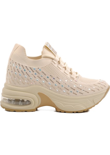 Bej Triko Air Taban Kadın Sneaker