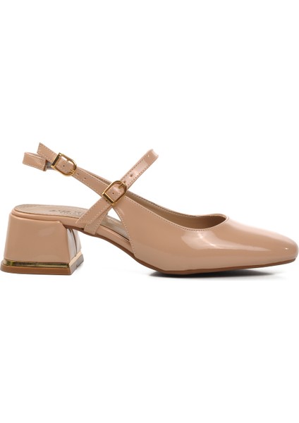 Nude Nut Rugan Kadın Topuklu Ayakkabı