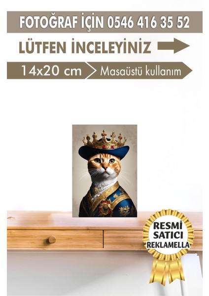 No:44 Kişiye Özel Tasarım Evcil Hayvan Tablosu Patili Hediyelik Kraliyet Kıyafetli Portresi