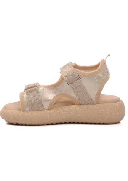 Bej Sedef Simli Çocuk Düz Sandalet fiyatları